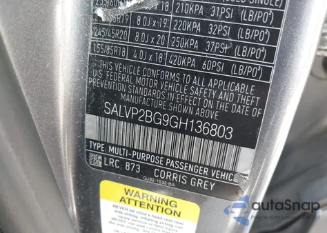 2016 Land Rover Range Rover Evoque Se/Se Premium из США, поврежденный, VIN SALVP2BG9GH136803